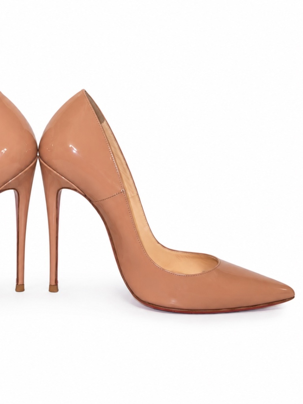 Christian Louboutin So Kate 120 Nude Patent Leather Pumps - Picture 7 of 8